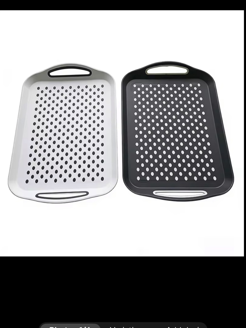 Set of 2 Nonslip Serving Trays with Handles